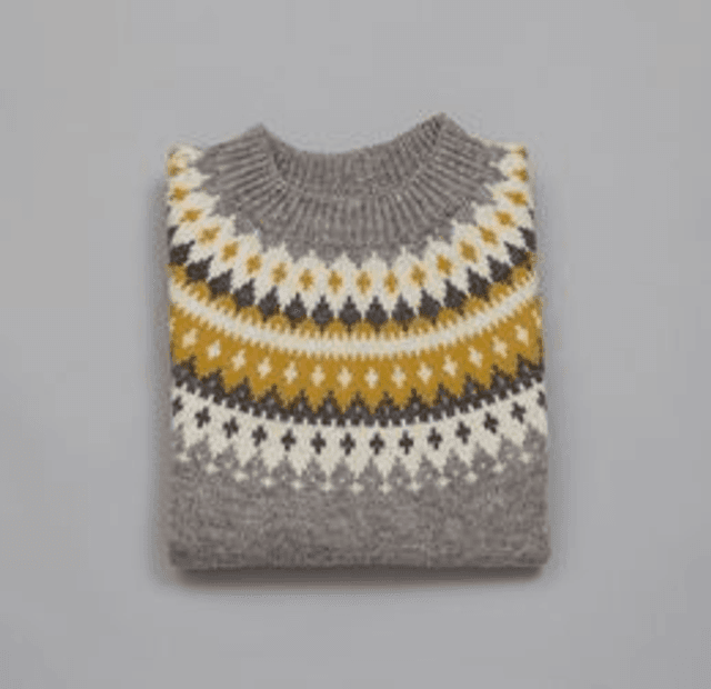 Varde Roundneck Genser Grey/Mustard - Ladies